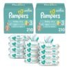 Pampers Baby Dry Disposable Baby Diapers Size 3. 2 Month Supply (2 x 210 Count) with Sensitive Water Based Baby Wipes. 12X Pop-Top Packs (864 Count)